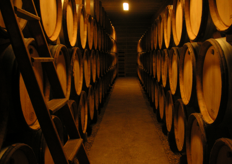 使用浮动开关的商业葡萄酒行业的葡萄酒桶